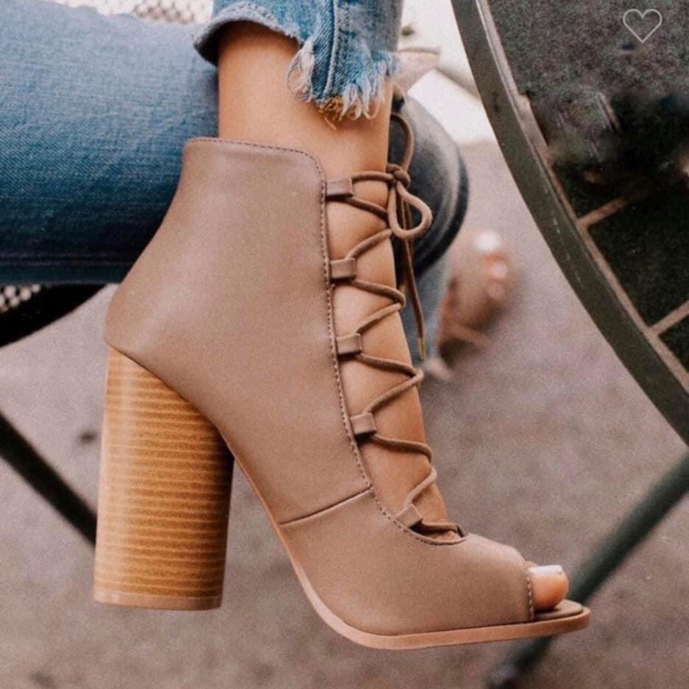 DARK TAUPE PU — CYLINDER HEEL